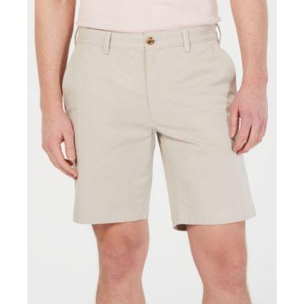 NWT Club Room Men's 33 Beige Stretch Flat Front Chino Shorts Cotton Blend